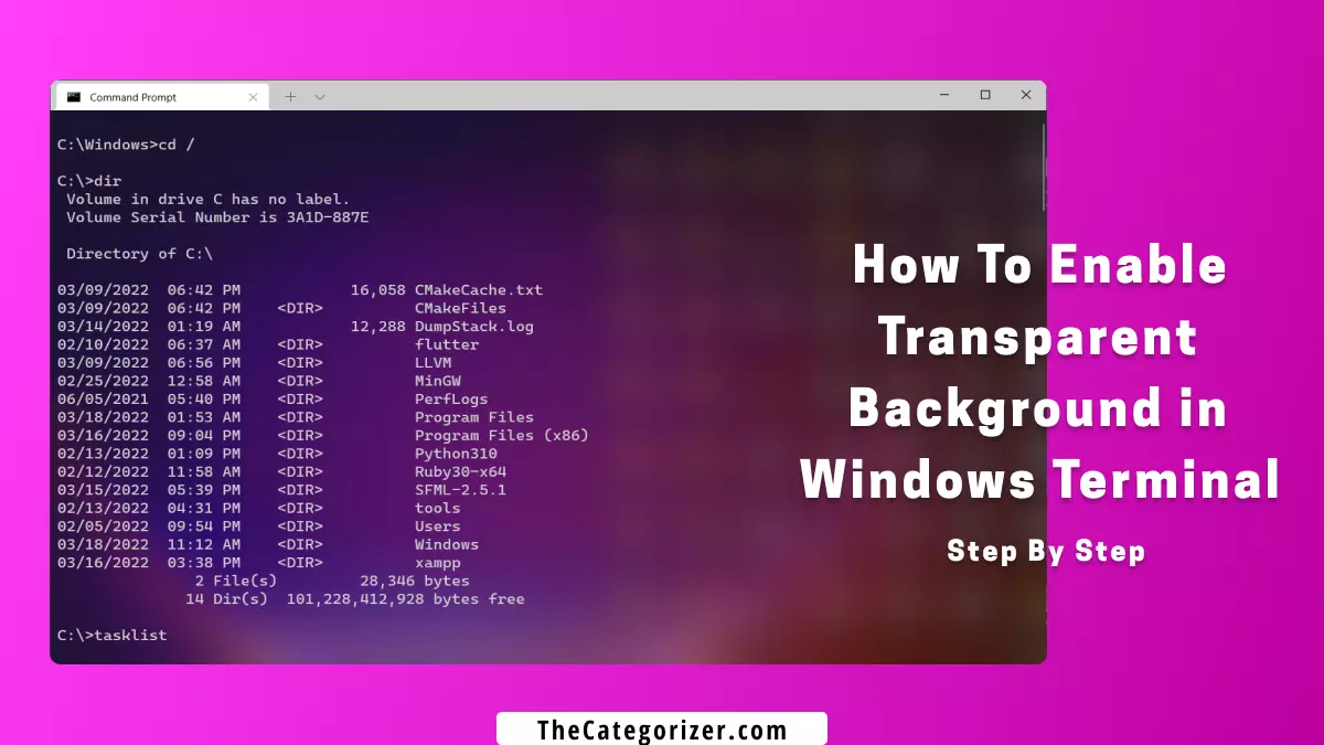 how to enable transparent background in windows terminal