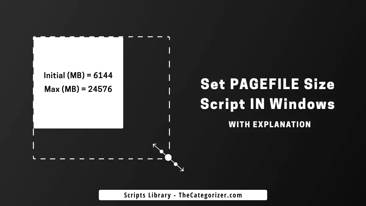 how to set pagefile size in windows using powershell and command prompt batch script